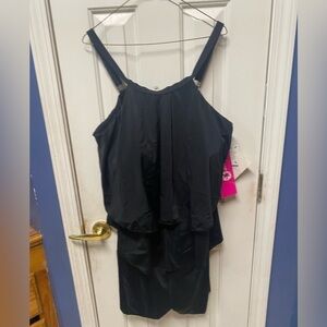 Women's Black Tiered One Piece Swim Suit by FIT4U Size 24W